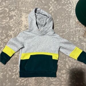 H&M Gray Hoodie with Green and Yellow Accents